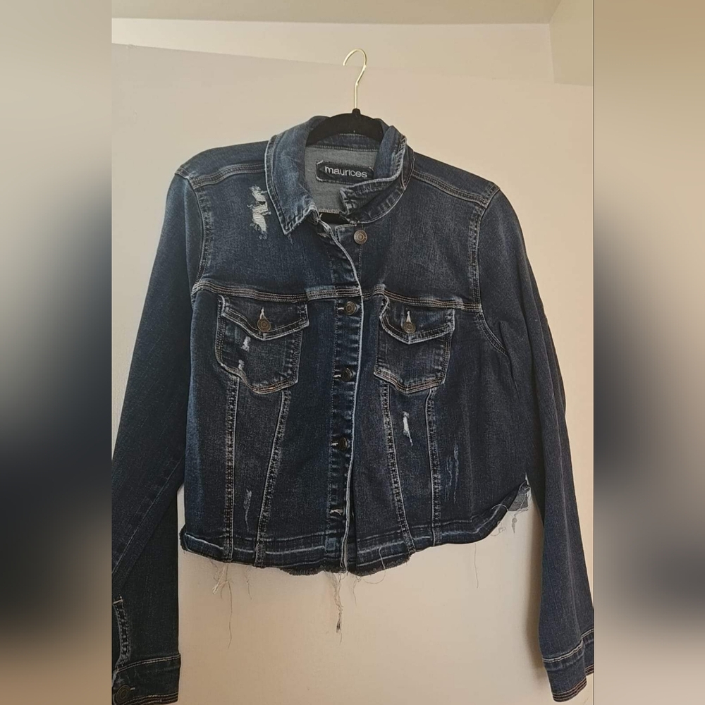 Maurice's distressed Jean jacket